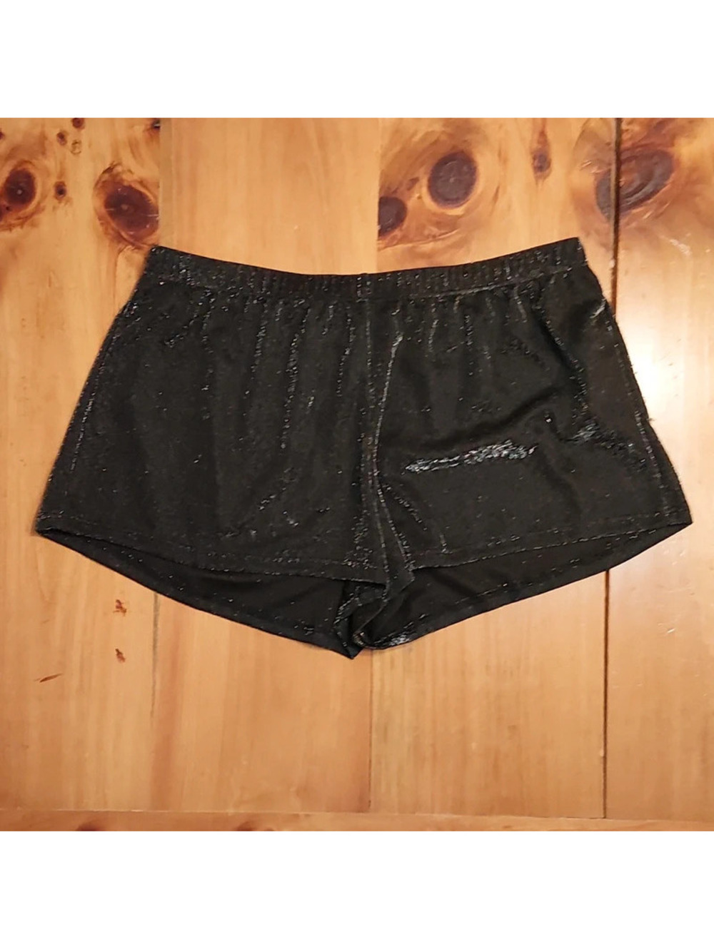 Lilac & London black sparkly shorts with glittery speckles, size S
